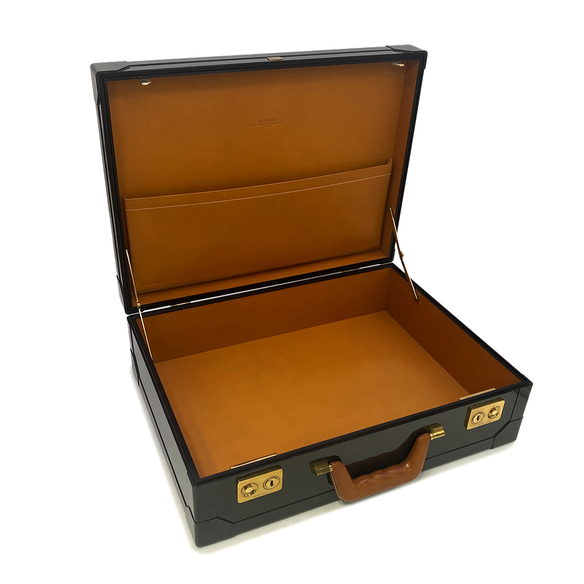 HERMES ESPACE GM ATTACHE CASE BUSINESS BAG BLACK CARBON VEAU CHAMONIX GHW 90289349
