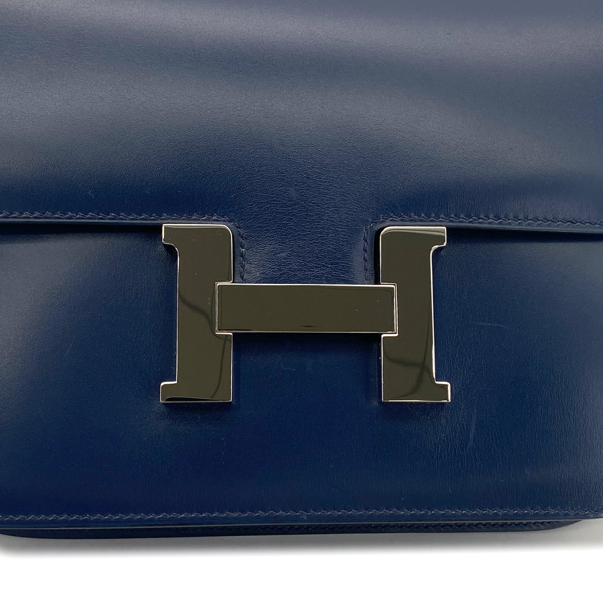 HERMES CONSTANCE 25 BLUE ROY BOXCALF SHOULDER BAG □E SHW 90289350