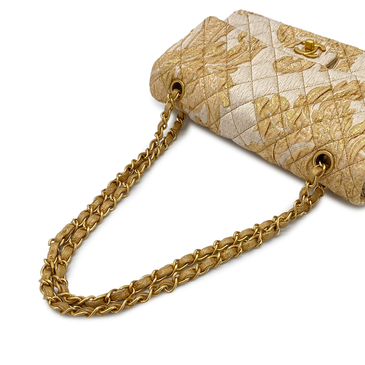 CHANEL MATELASSE CHAIN SHOULDER BAG GOLD JACQUARD 90289357