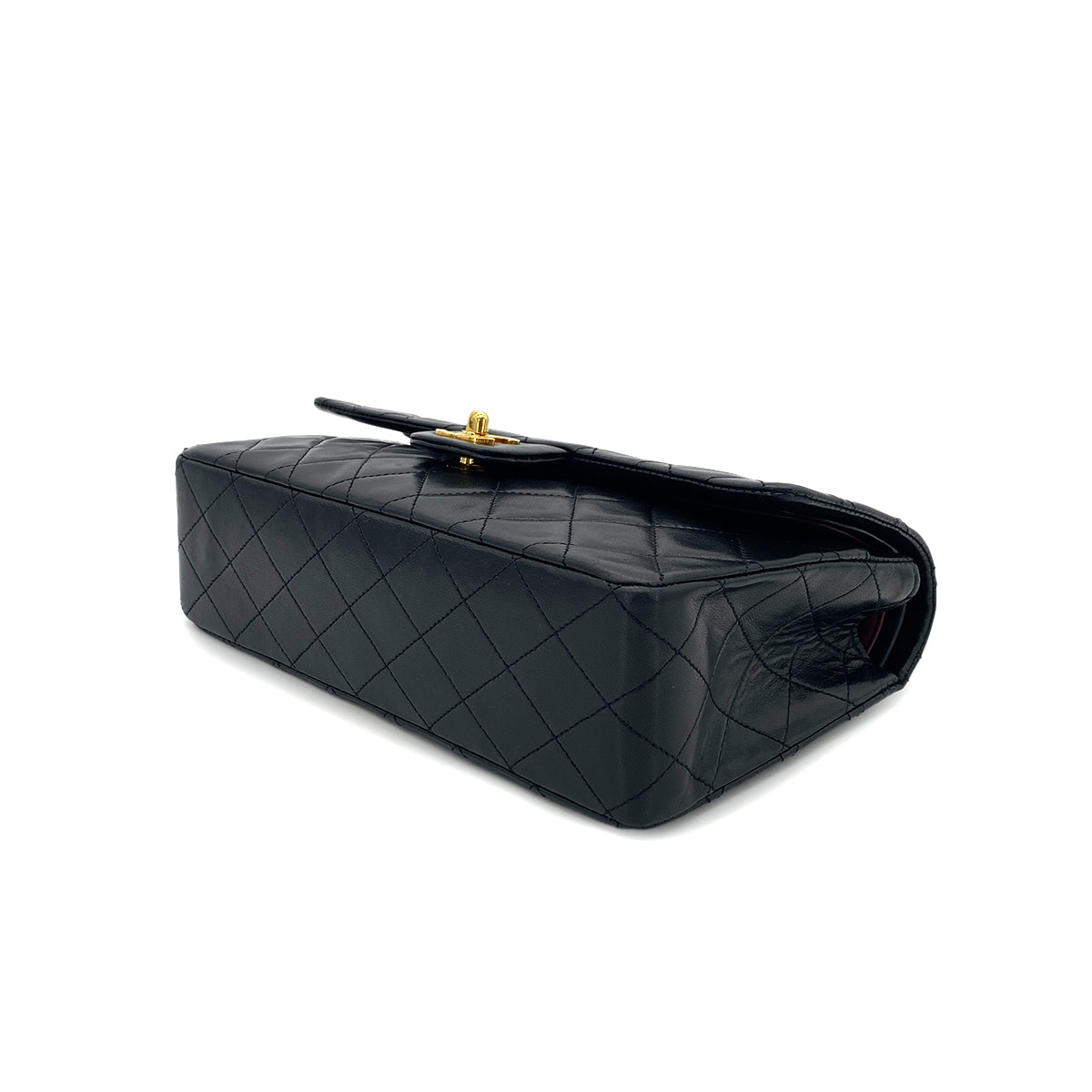 CHANEL VINTAGE CLASSIC FLAP MEDIUM CHAIN SHOULDER BAG BLACK LAMB SKIN 90289360