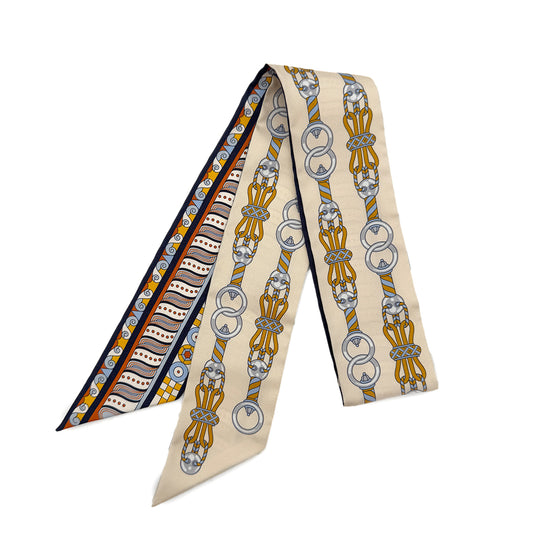 HERMES TWILLY HARNAIS EN ROSACE SCARF MULTICOLOR SILK 90289366