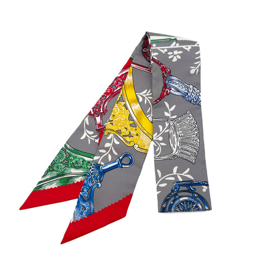 HERMES TWILLY ETRIERS REMIX SCARF MULTICOLOR SILK 90289367