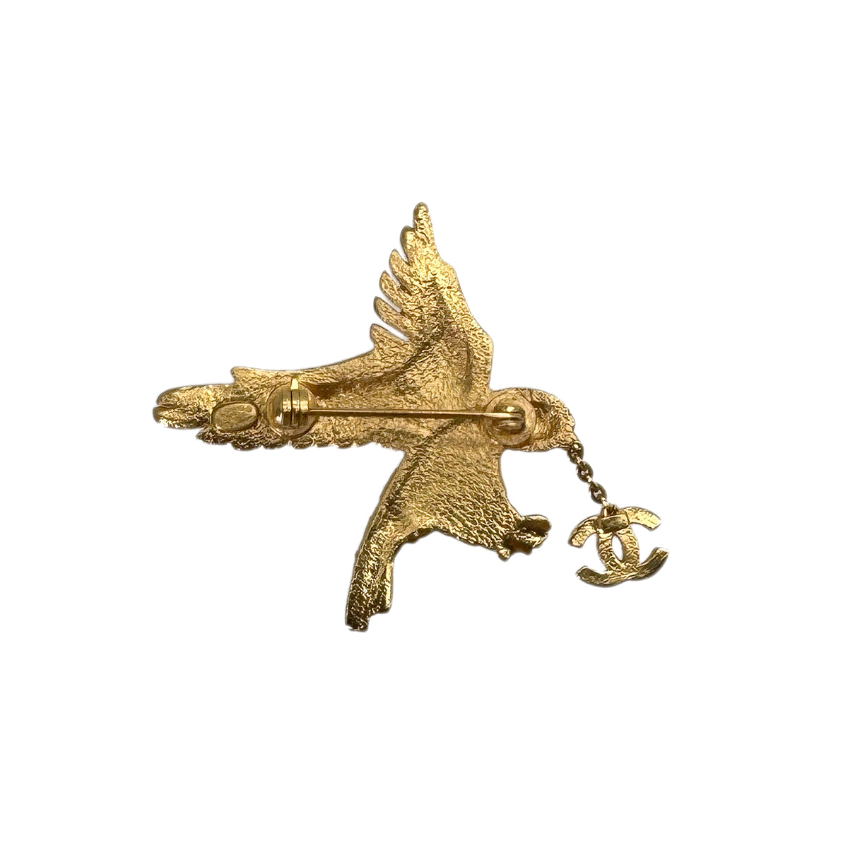 CHANEL EAGLE COCOMARK BROOCH RHINESTONE ACCESSORY GOLD 01P 90289369