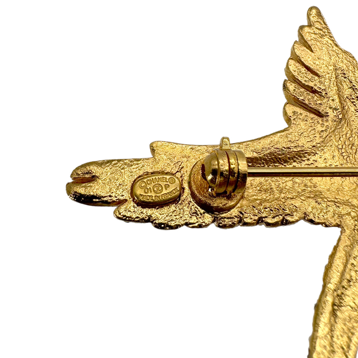 CHANEL EAGLE COCOMARK BROOCH RHINESTONE ACCESSORY GOLD 01P 90289369