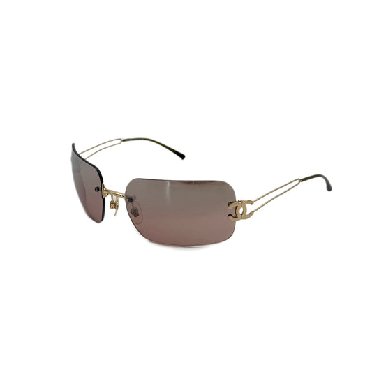 CHANEL SUNGLASSES COCOMARK BROWN GOLD EYEWEAR 90289370