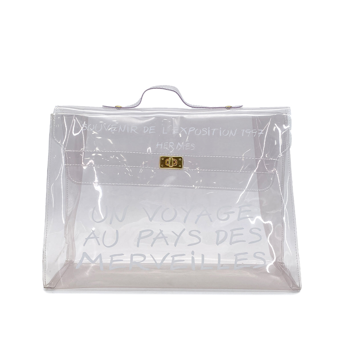 HERMES VINYL KELLY SOUVENIR DE L' EXPOSITION 1997 CLEAR HAND BAG 90289524