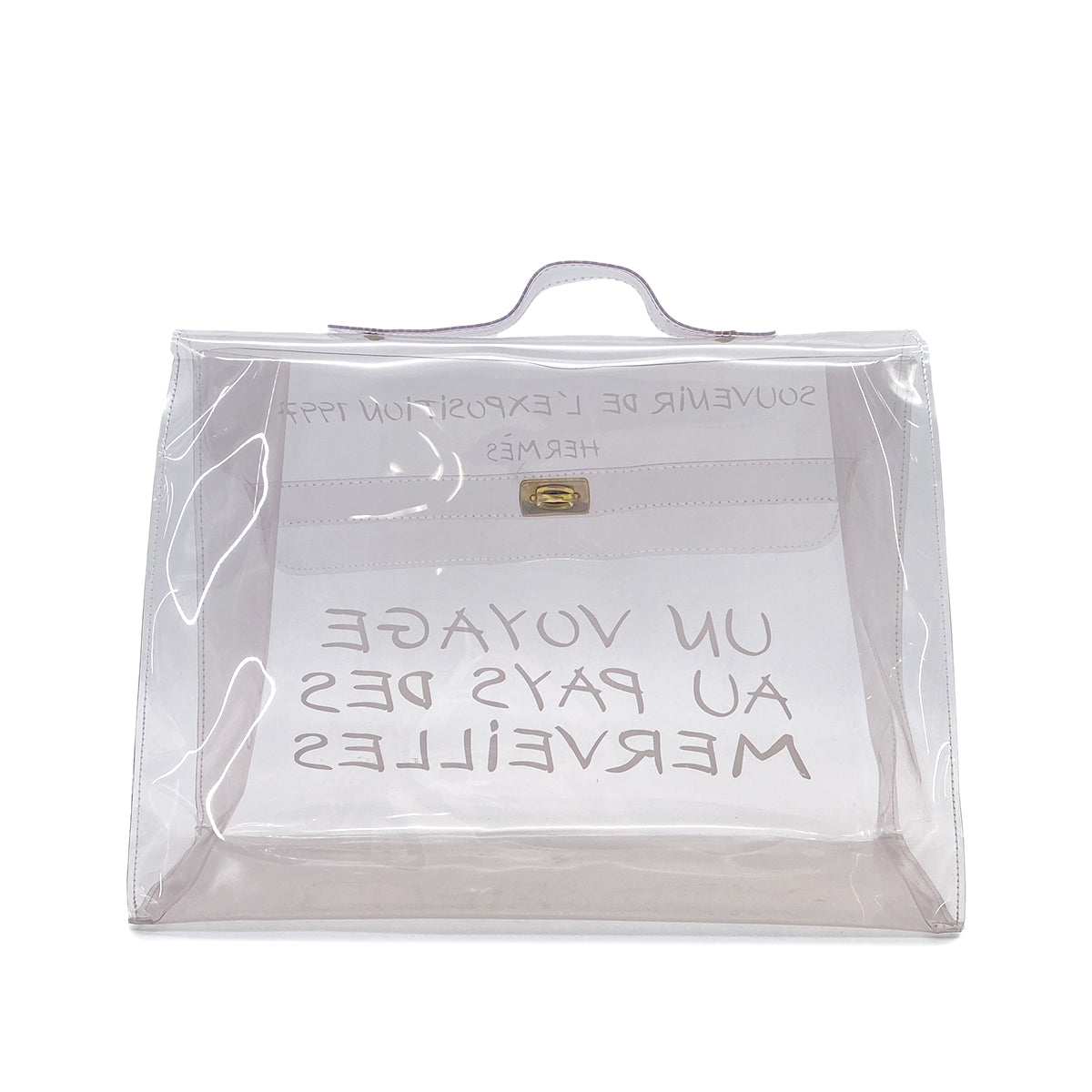 HERMES VINYL KELLY SOUVENIR DE L' EXPOSITION 1997 CLEAR HAND BAG 90289524