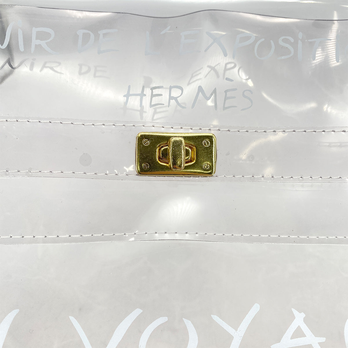 HERMES VINYL KELLY SOUVENIR DE L' EXPOSITION 1997 CLEAR HAND BAG 90289524
