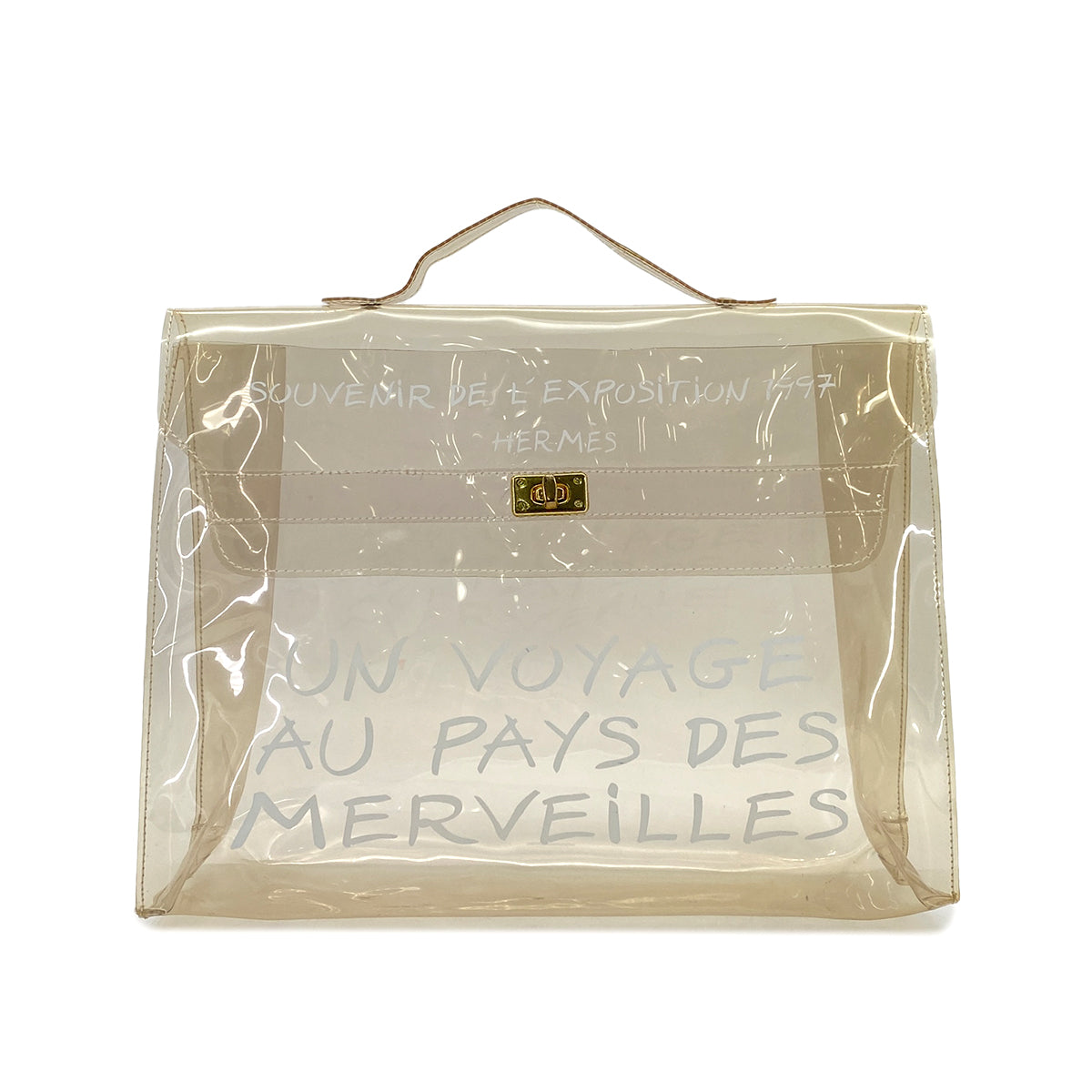 HERMES VINYL KELLY SOUVENIR DE L' EXPOSITION 1997 CLEAR HAND BAG 90289529