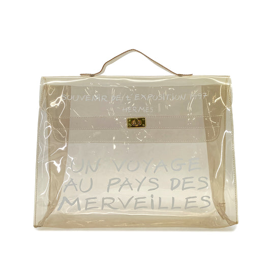 HERMES VINYL KELLY SOUVENIR DE L' EXPOSITION 1997 CLEAR HAND BAG 90289529
