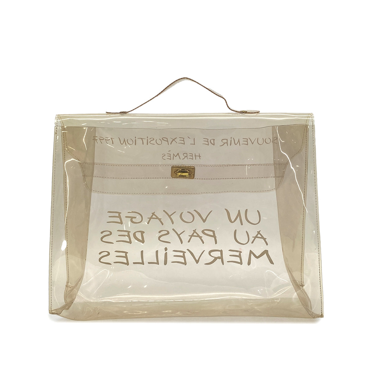 HERMES VINYL KELLY SOUVENIR DE L' EXPOSITION 1997 CLEAR HAND BAG 90289529