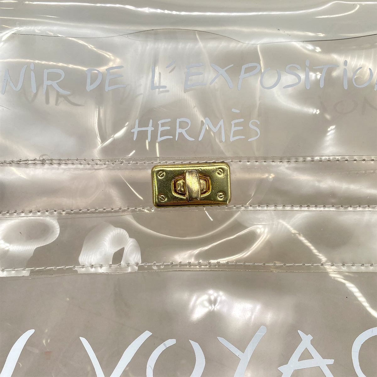 HERMES VINYL KELLY SOUVENIR DE L' EXPOSITION 1997 CLEAR HAND BAG 90289529