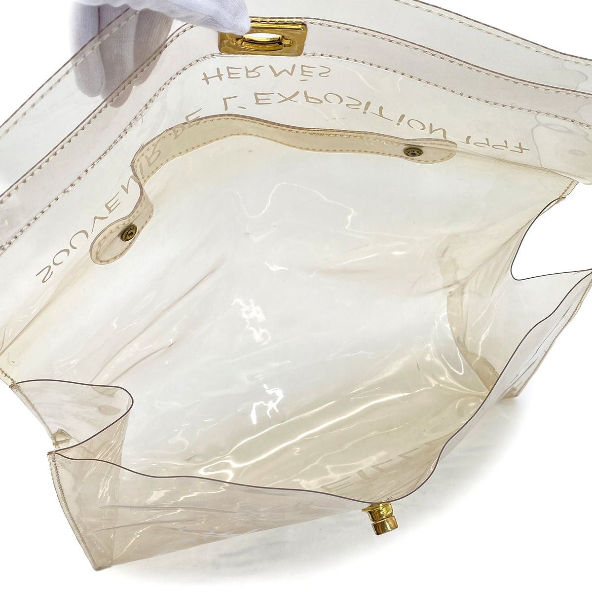 HERMES VINYL KELLY SOUVENIR DE L' EXPOSITION 1997 CLEAR HAND BAG 90289529