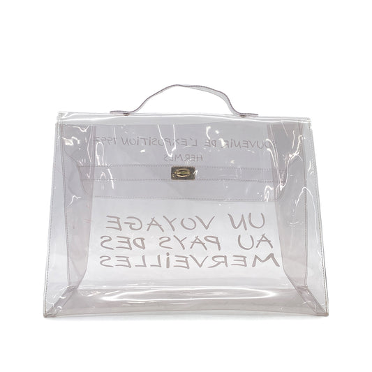 HERMES VINYL KELLY SOUVENIR DE L' EXPOSITION 1997 CLEAR HAND BAG 90289533