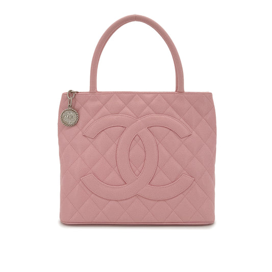 CHANEL VINTAGE MEDALLION TOTE BAG PINK CAVIAR SKIN 90289540