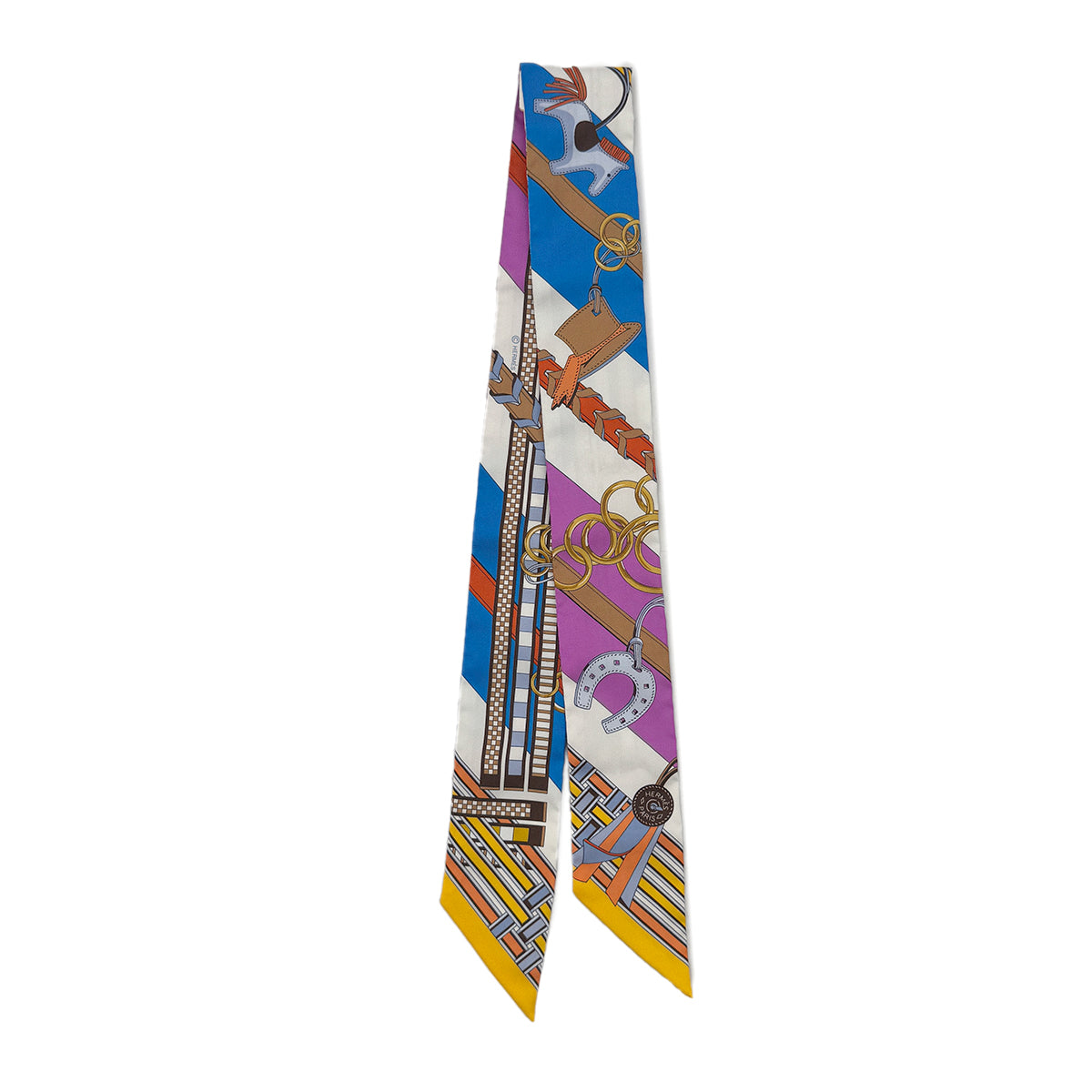 HERMES TWILLY BRIDES ET GRIS GRIS SCARF MULTICOLOR 90289543