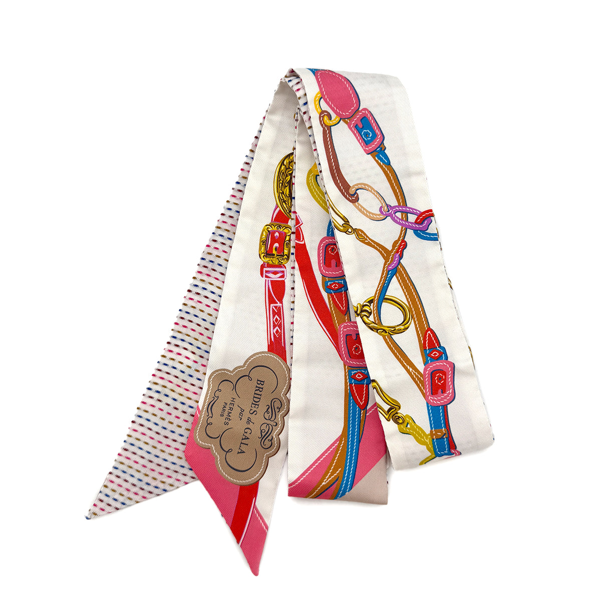 HERMES TWILLY LONG SCARF BRIDES de GALA MULTICOLOR SILK 90289545