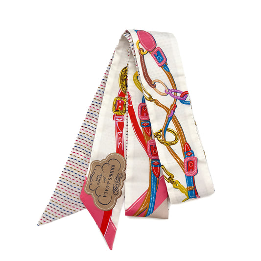 HERMES TWILLY LONG SCARF BRIDES de GALA MULTICOLOR SILK 90289545
