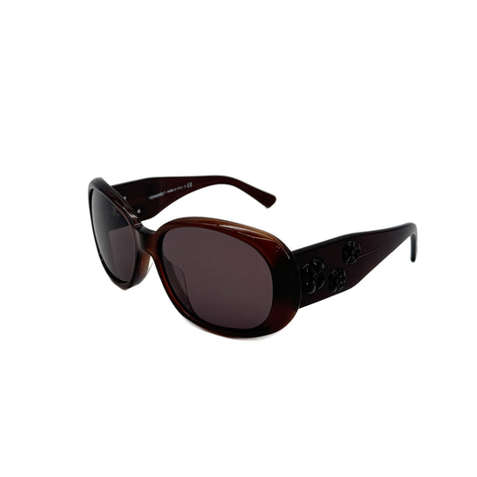 CHANEL SUNGLASSES CAMELLIA COCOMARK BROWN EYEWEAR 90289546