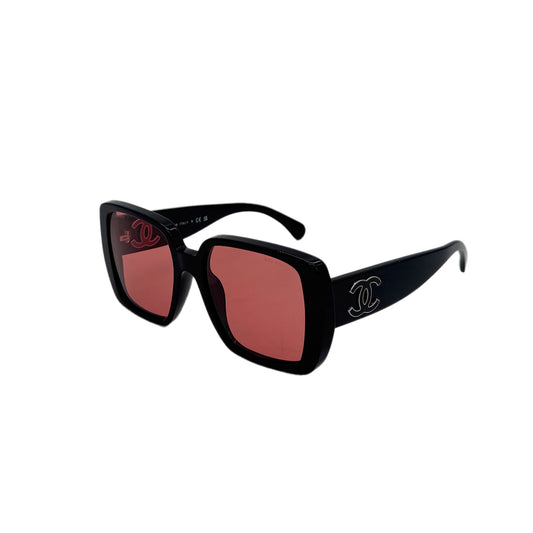 CHANEL SUNGLASSES COCOMARK BLACK RED EYEWEAR 90289547