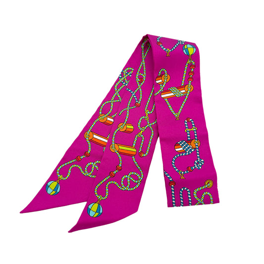 HERMES TWILLY CORDAGES SCARF MULTICOLOR SILK 90289551