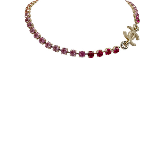 CHANEL NECKLACE COCOMARK RHINESTONE MULTICOLOR GOLD ACCESSORY A24C 90289554
