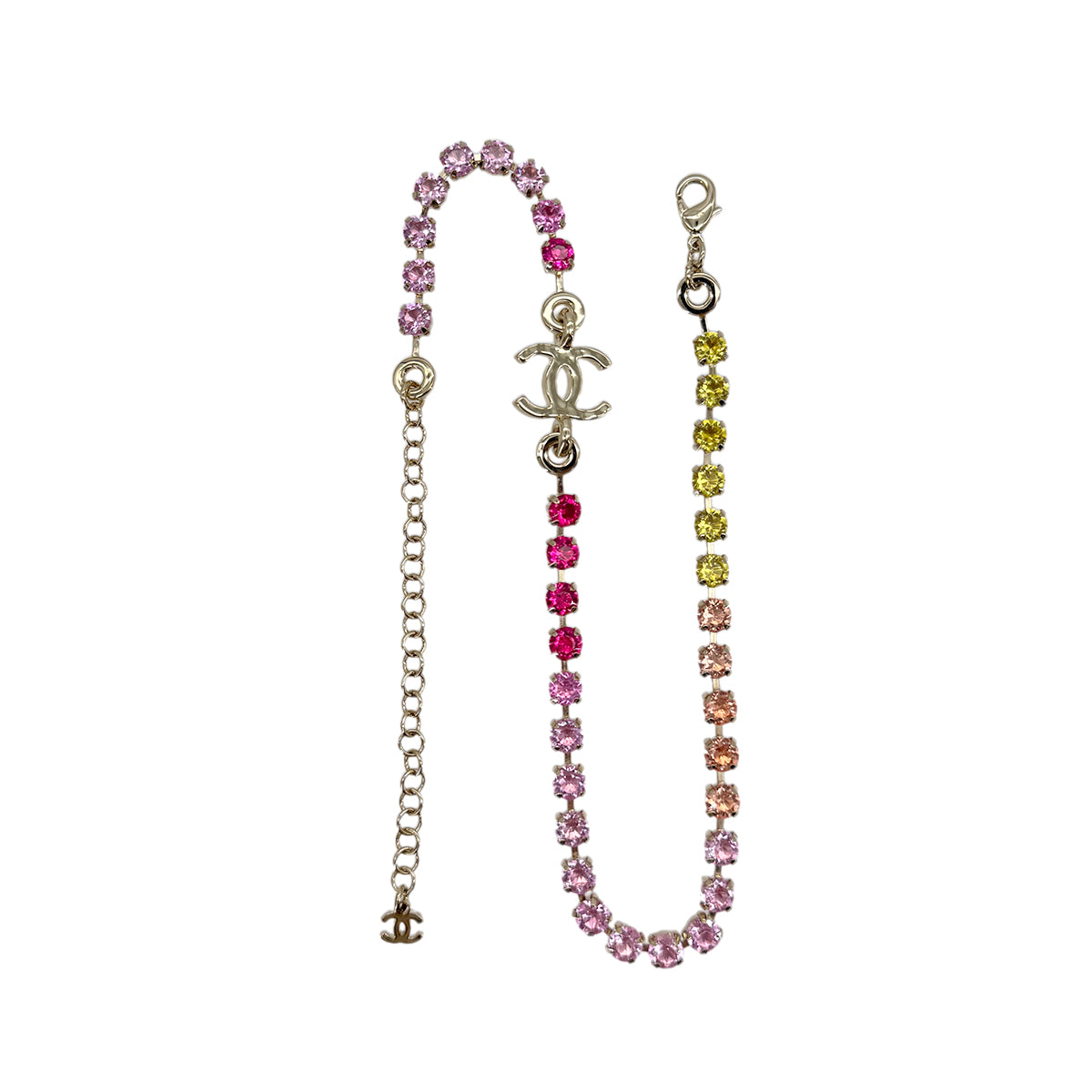 CHANEL NECKLACE COCOMARK RHINESTONE MULTICOLOR GOLD ACCESSORY A24C 90289554