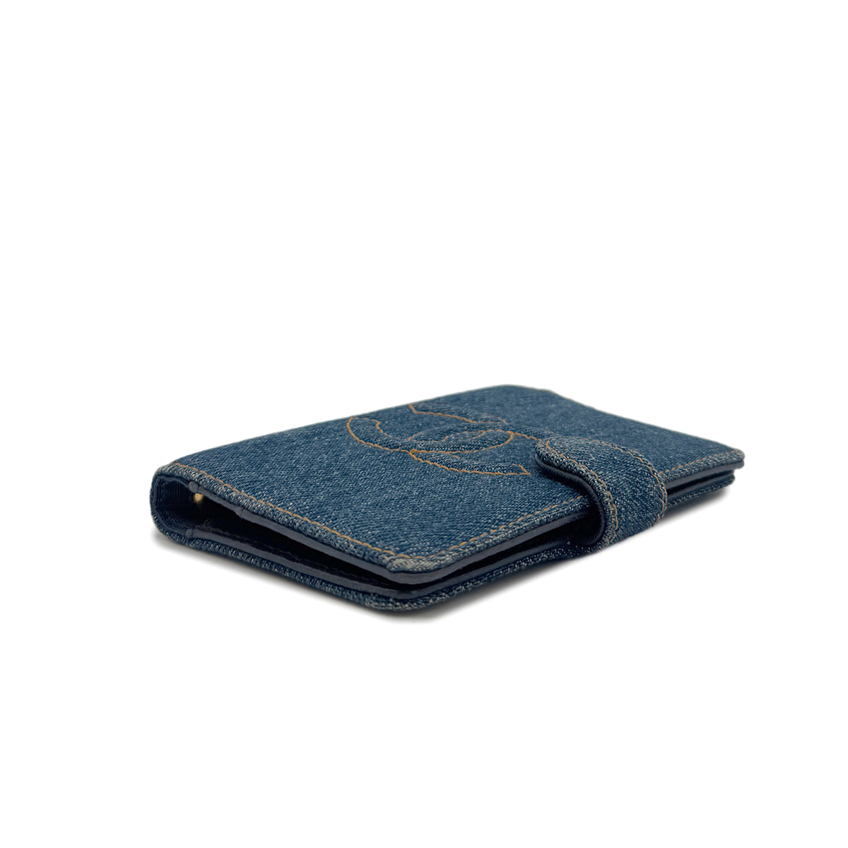 CHANEL VINTAGE COCOMARK NOTEBOOK COVER BLUE DENIM LAMB SKIN 90289556
