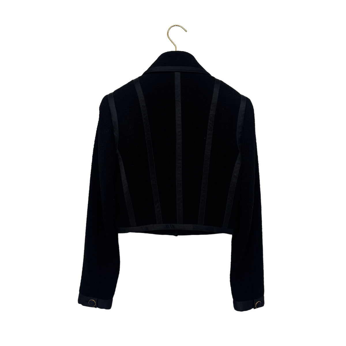 CHANEL VINTAGE JACKET BLACK WOOL 34 RTW 90289560