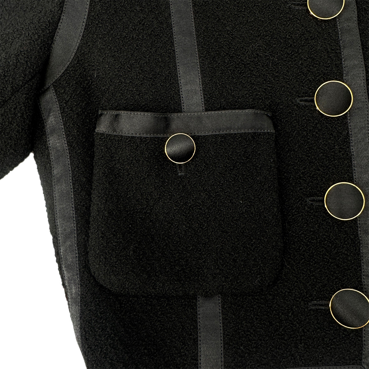 CHANEL VINTAGE JACKET BLACK WOOL 34 RTW 90289560