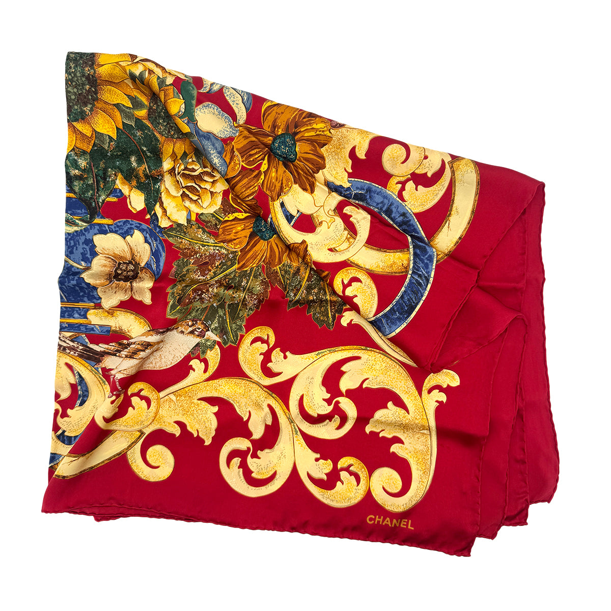 CHANEL VINTAGE SCARF MULTICOLOR SILK 90289562