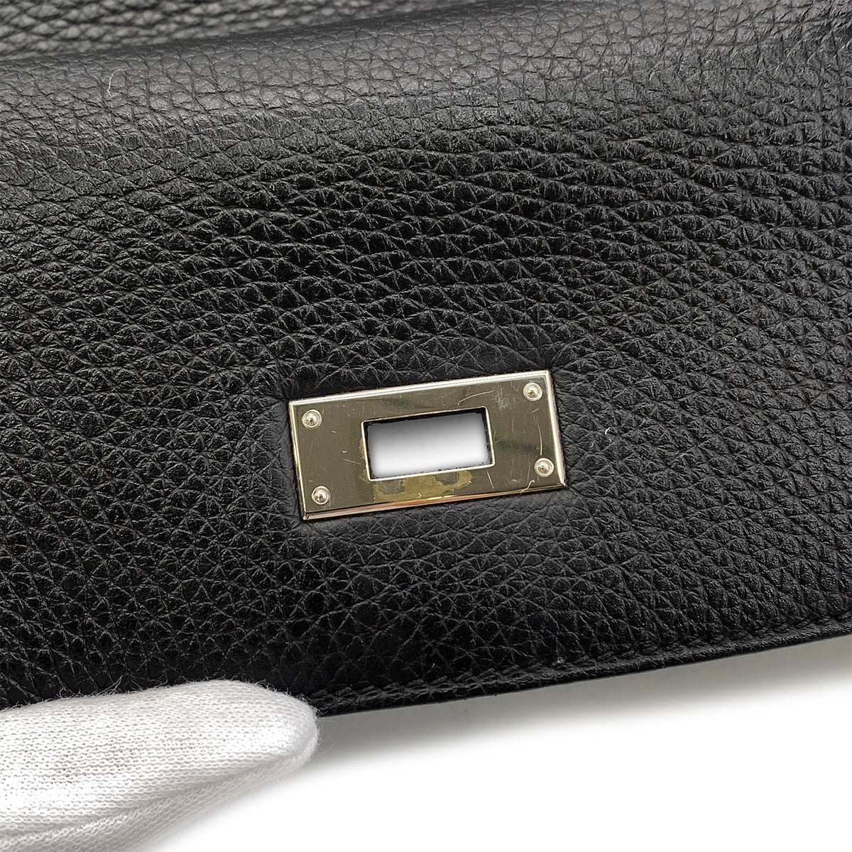 HERMES KELLY 32 RETOURNE BLACK TAURILLON CLEMENCE HAND SHOULDER BAG □O SHW 90289600