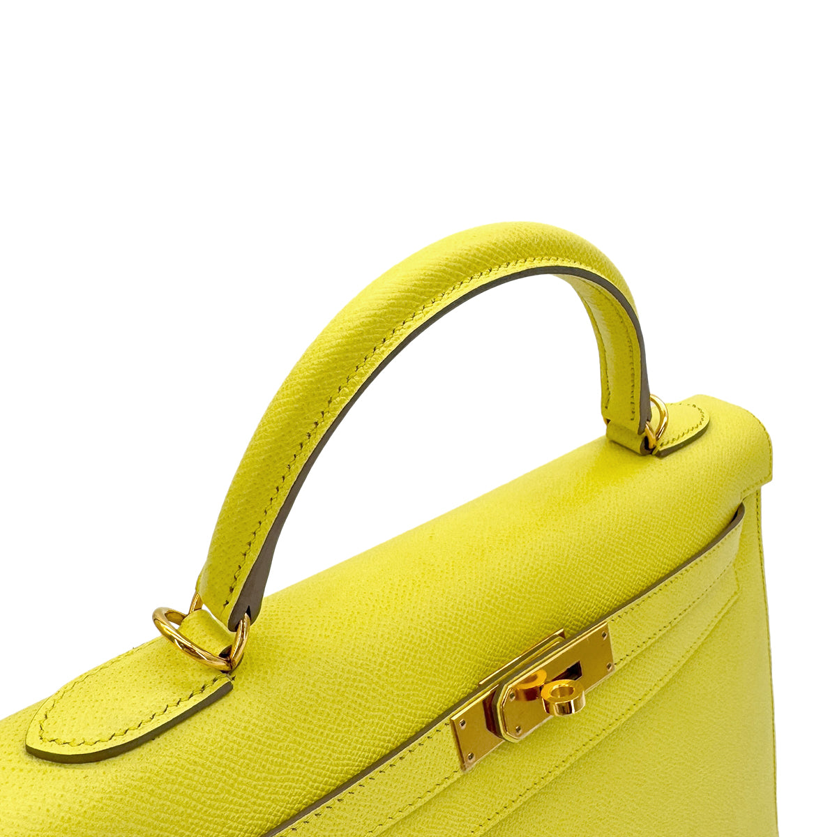 HERMES KELLY 32 SELLIER SOUFRE VEAU EPSOM HAND SHOULDER BAG □Q GHW 90290193