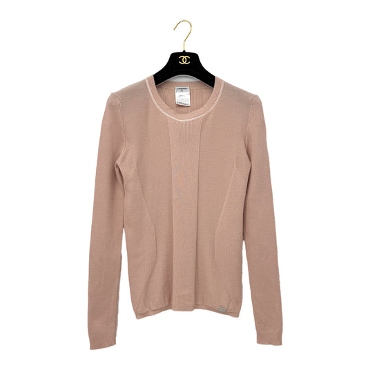 CHANEL KNIT LONG SLEEVE TOPS PINK CASHMERE 42 03C RTW 90290202