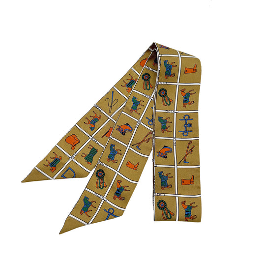 HERMES TWILLY COUVERTURES ET TENUES DE JOUR SCARF MULTICOLOR SILK 90290301