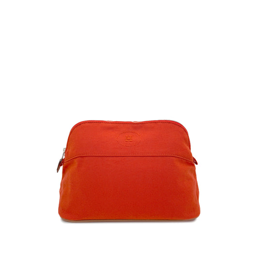 HERMES BOLIDE POUCH 25 FEU ORANGE COTTON 90290302