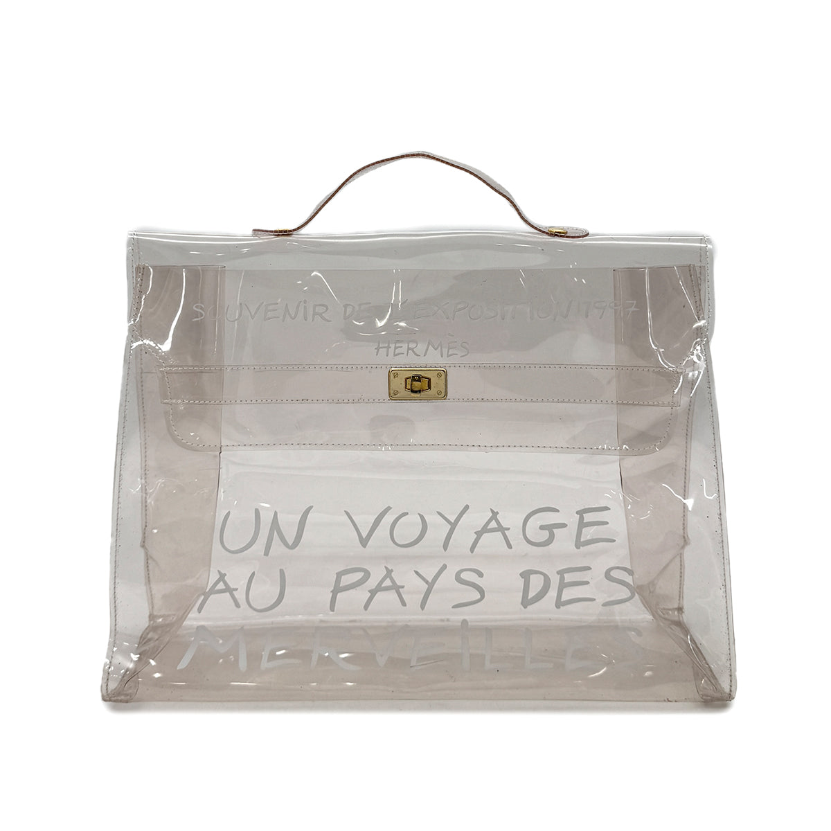 HERMES VINYL KELLY SOUVENIR DE L' EXPOSITION 1997 CLEAR HAND BAG 90290309
