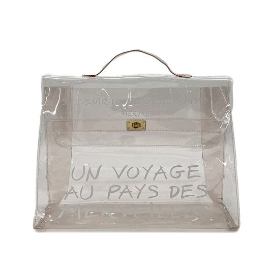 HERMES VINYL KELLY SOUVENIR DE L' EXPOSITION 1997 CLEAR HAND BAG 90290309