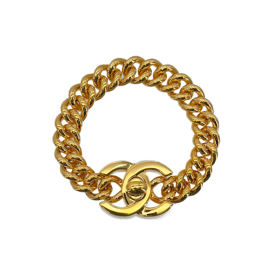 CHANEL VINTAGE BRACELET COCOMARK TURN LOCK GOLD ACCESSORY 96P 90290312