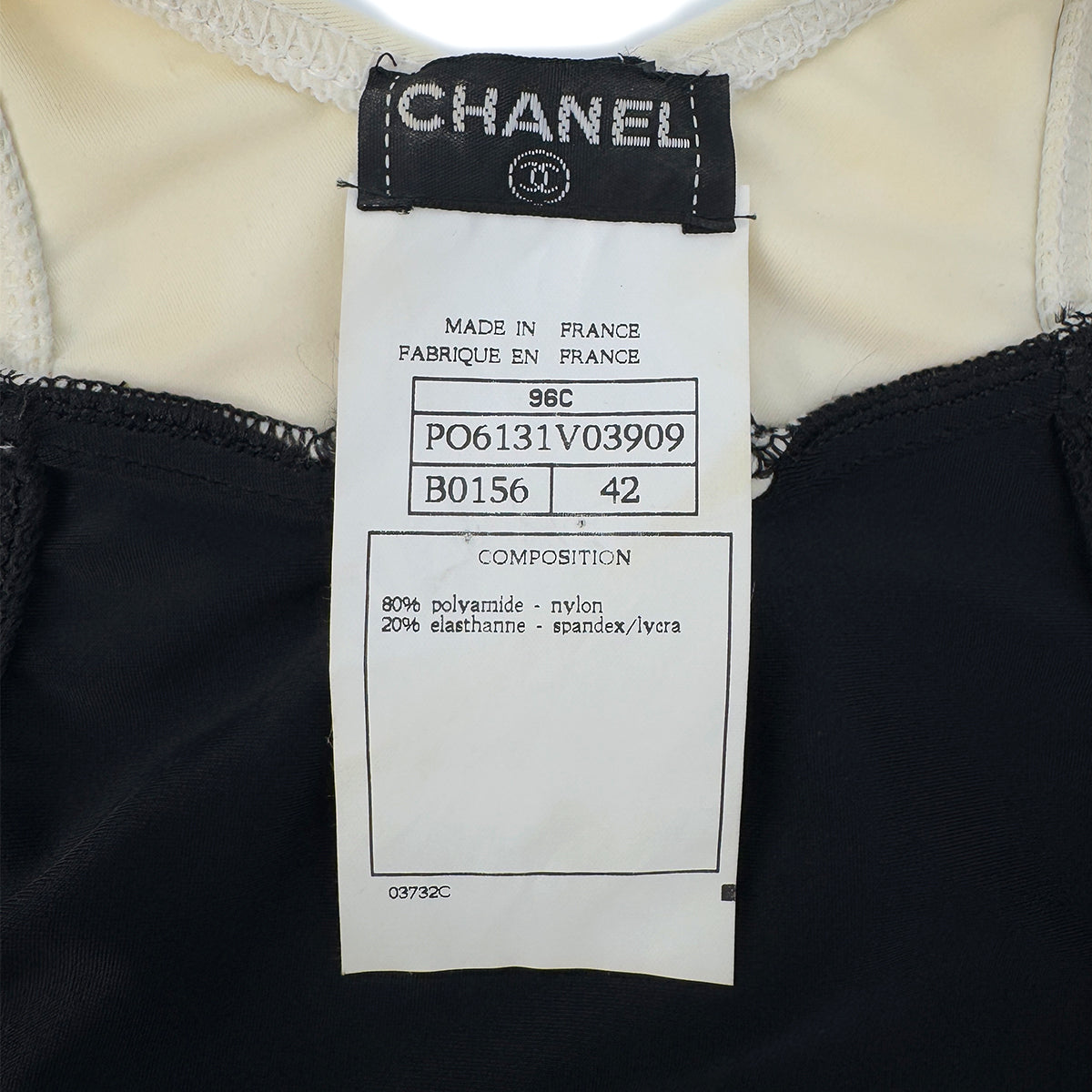 CHANEL COCOMARK SLEEVELESS DRESS BLACK WHITE NYLON 42 96C RTW 90290319