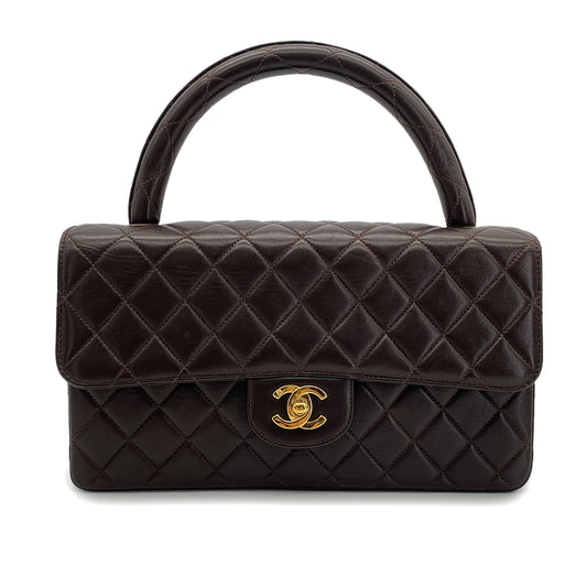 CHANEL VINTAGE PARENT-CHILD BAG PARENTS ONLY BROWN LAMB SKIN 90290328
