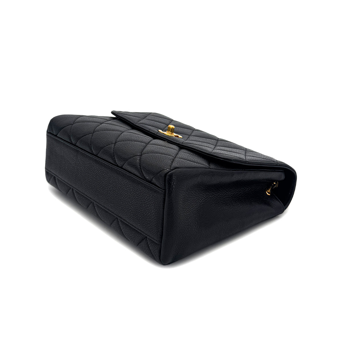 CHANEL VINTAGE MATELASSE SHOULDER BAG BLACK CAVIAR SKIN 90290333