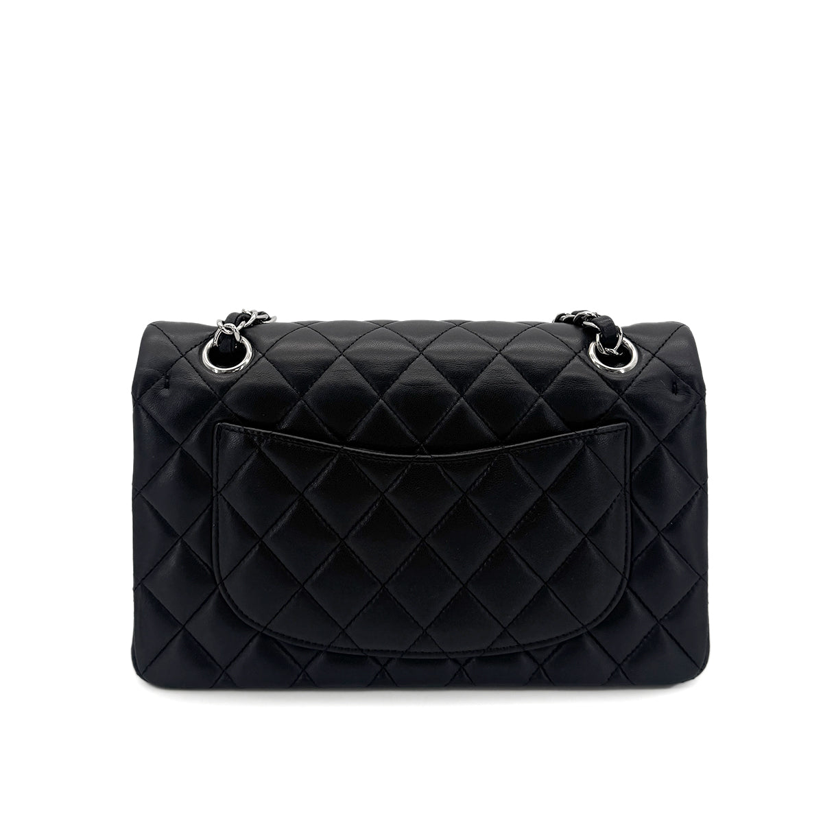 CHANEL CLASSIC FLAP SMALL CHAIN SHOULDER BAG BLACK LAMB SKIN 90290339