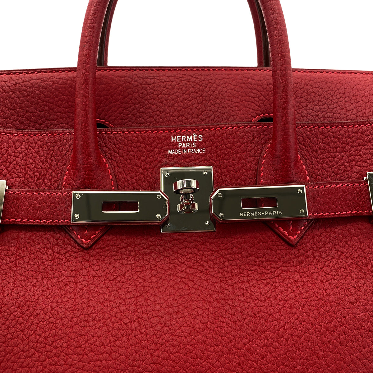 HERMES HAUT A COURROIES 32 ROUGE VIF TOGO HAND BAG □G SHW 90290356