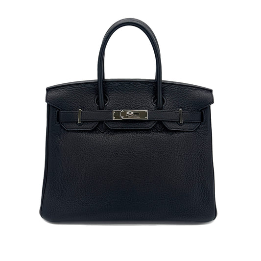 HERMES BIRKIN 30 BLACK TOGO HAND BAG □N SHW 90291228