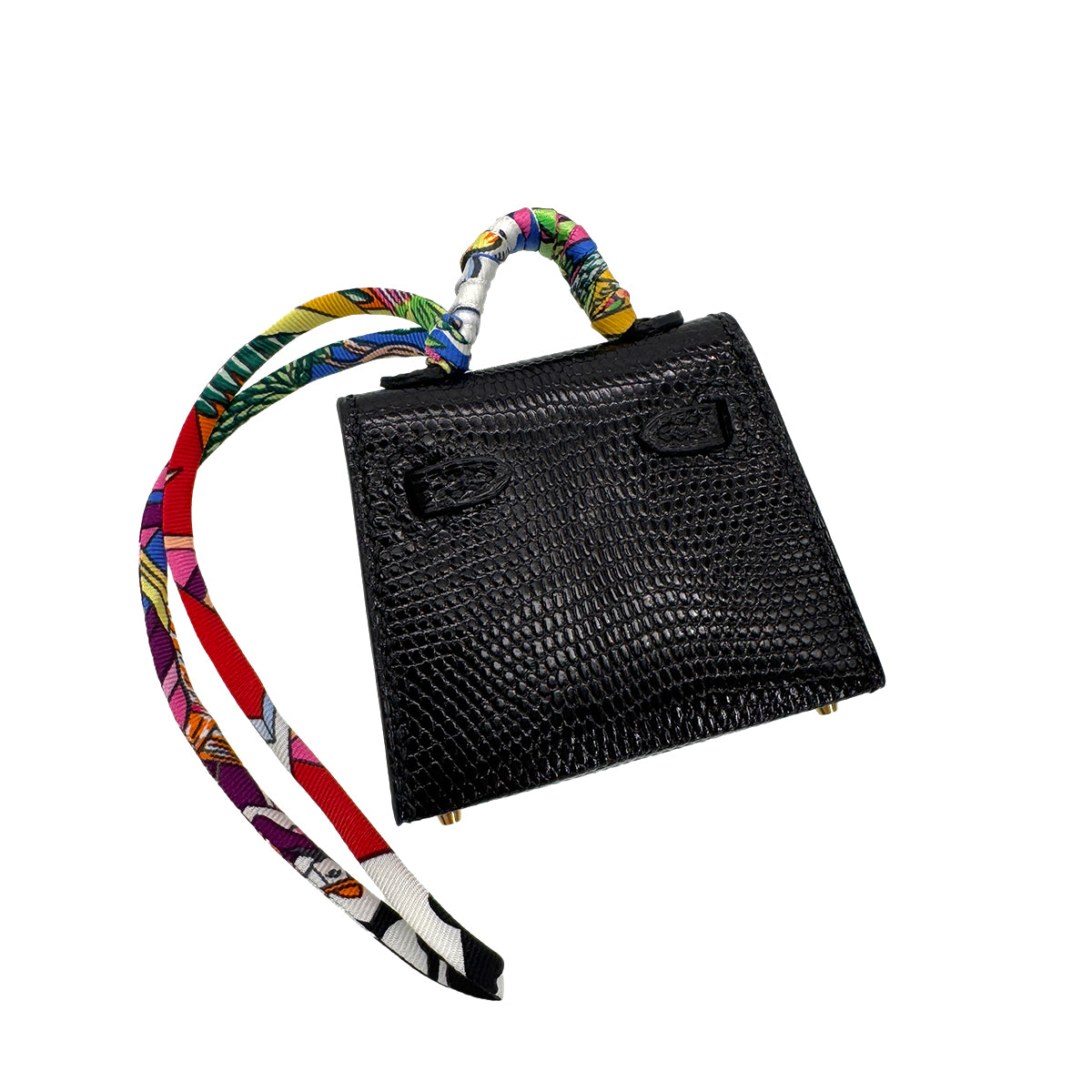 HERMES KELLY TWILLY CHARM BLACK LIZARD U 90291241