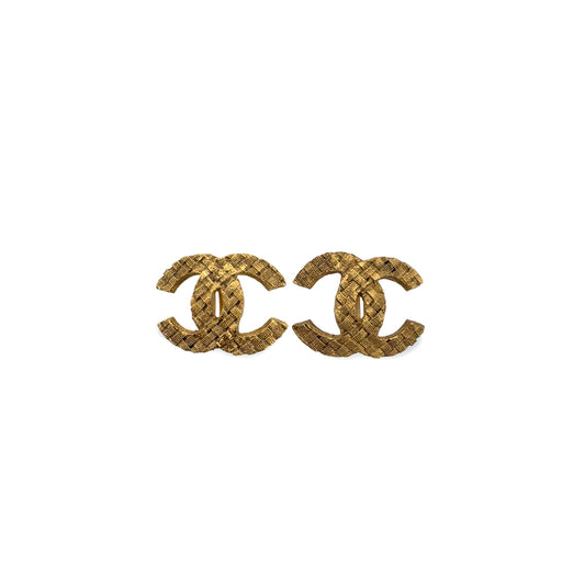 CHANEL VINTAGE EARRINGS COCOMARK GOLD ACCESSORY 90291251