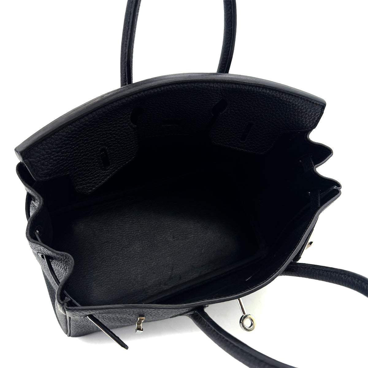 HERMES BIRKIN 25 BLACK TOGO HAND BAG □L SHW 90291307