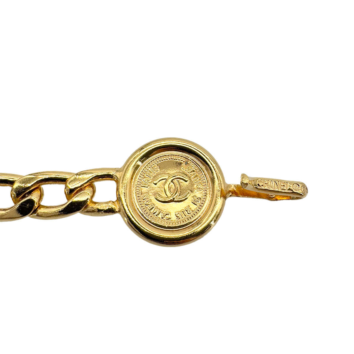 CHANEL VINTAGE CHAIN BELT GOLD COCOMARK ACCESSORY 90291311