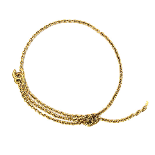 CHANEL VINTAGE COCOMARK MATELASSE CHAIN BELT GOLD ACCESSORY 90291333